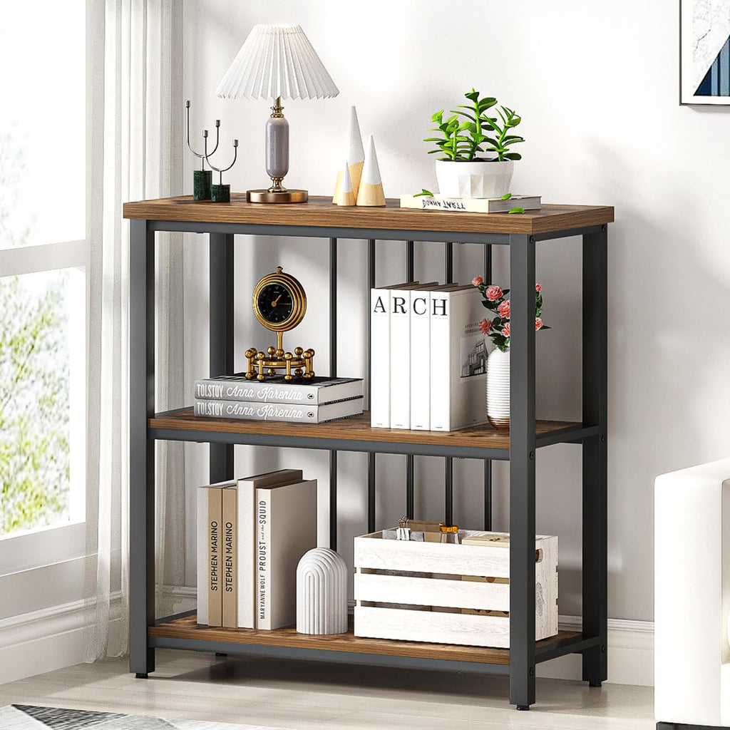 3 Tier Wood and Metal Bookshelf X257016