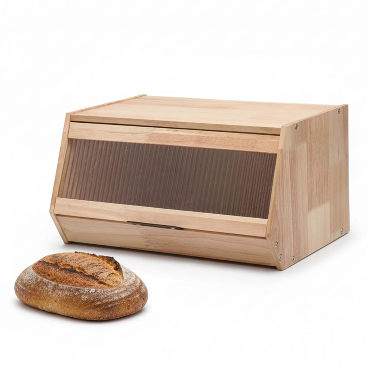 Wooden Bread Box with Plastic Lid F77770