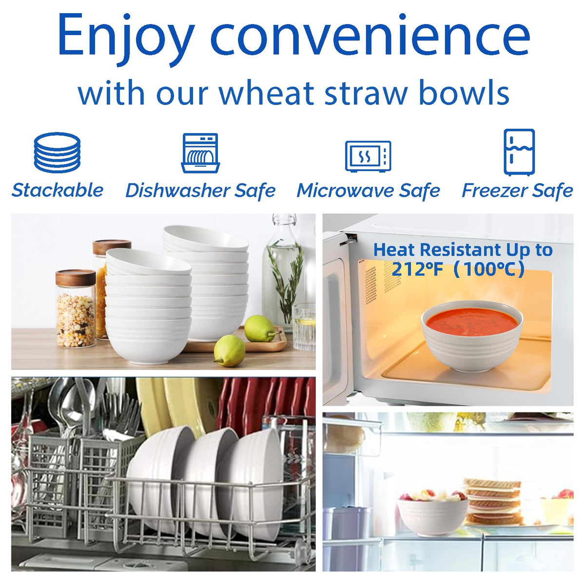 34 Oz BPA-Free Soup Bowls Set of 6 P2887