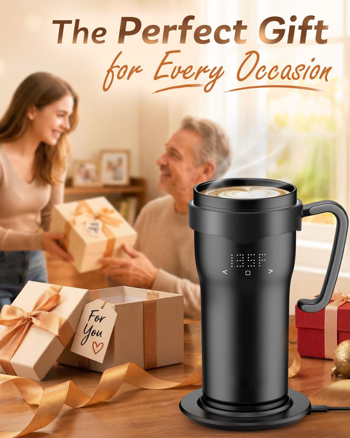 16oz Temperature Control Rechargeable Heated Mug F15358