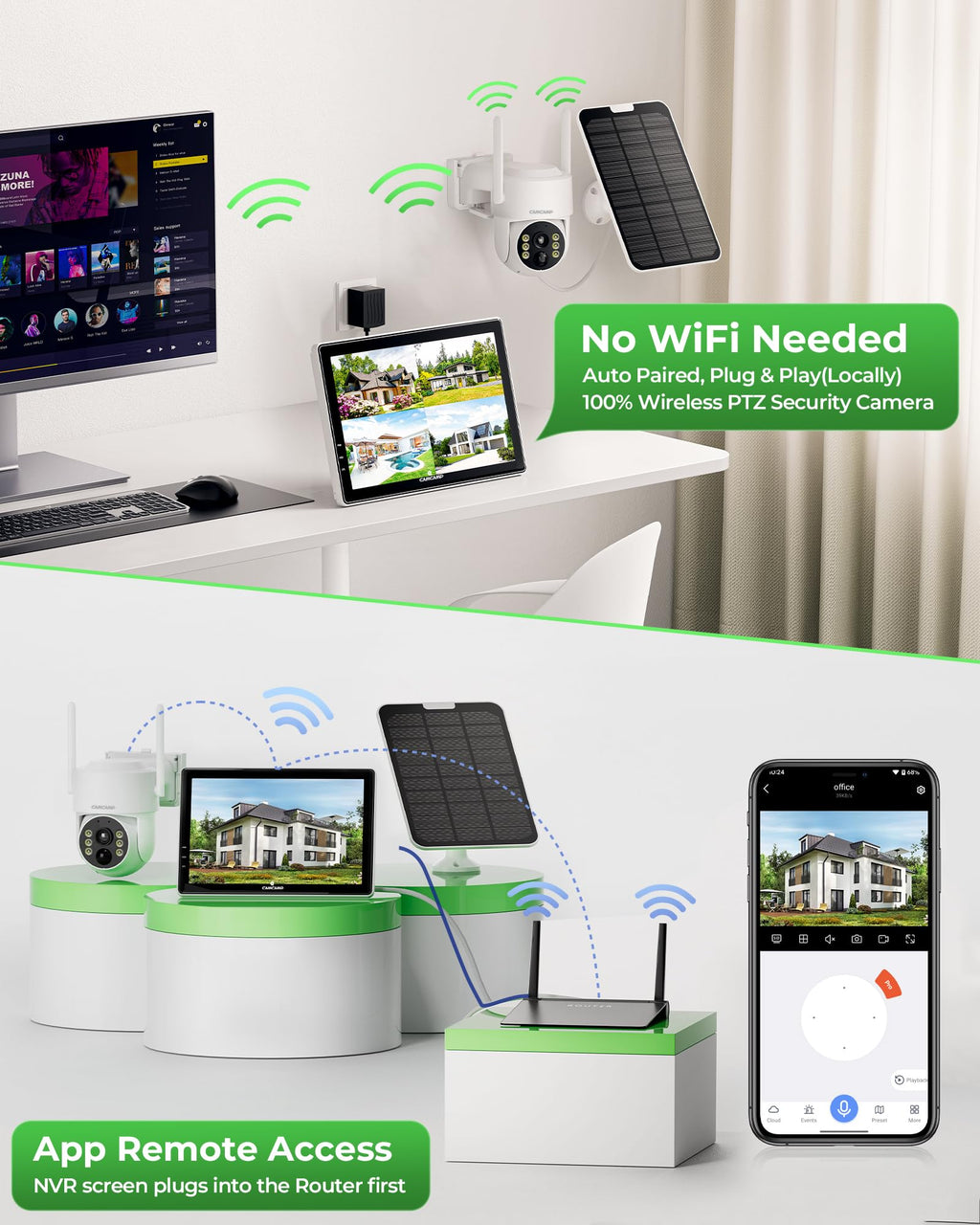 Solar Security Cameras Wireless Outdoor with 10" Monitor Q58817