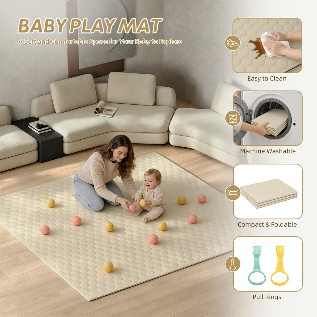 50"x50" Foldable Baby Playpen with Mat T394467