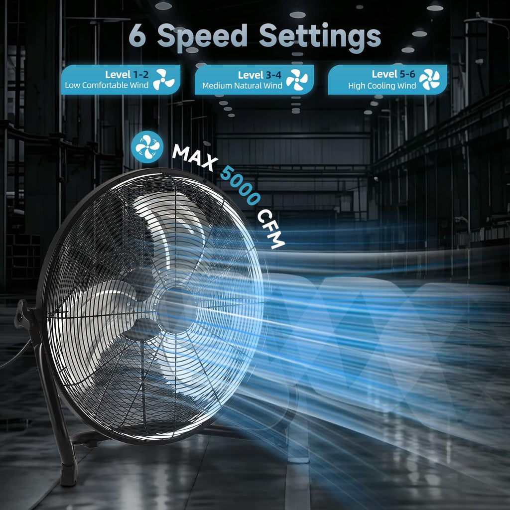 20" High Velocity Metal Floor Fan with Light K625989