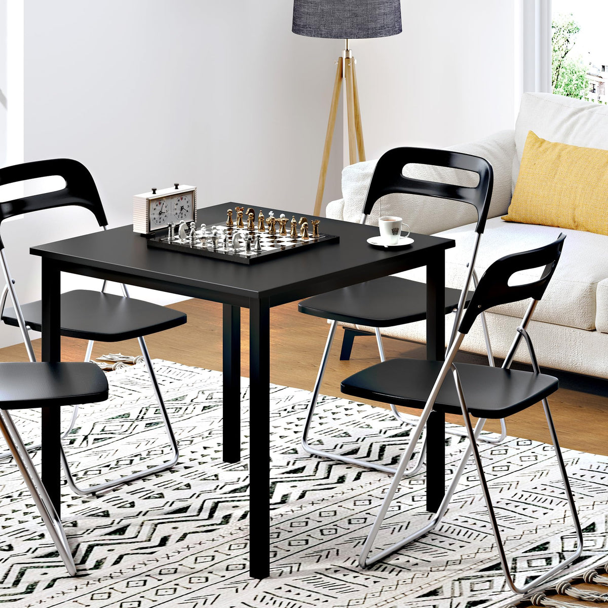 Small Square Dining Table 31.5inch Black J520