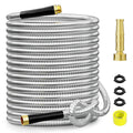 100ft 304 Stainless Steel Metal Garden Hose with Rubber Grip H2624
