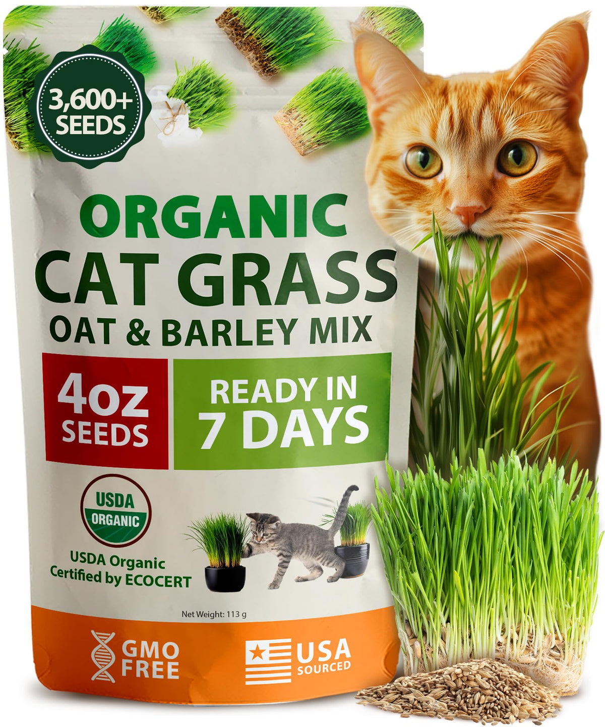 Organic Cat-Grass Seed Mix 4 oz U751415