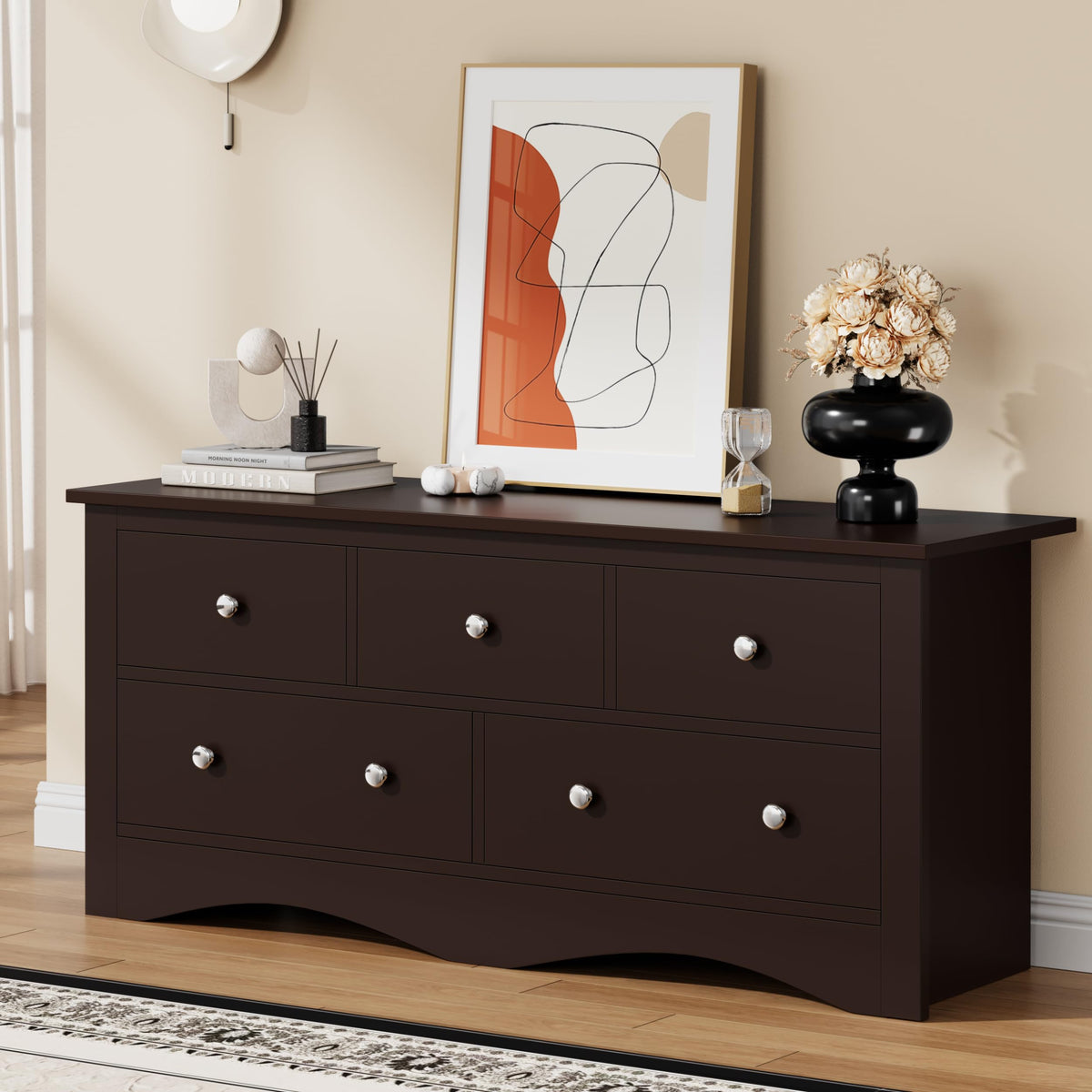 Brown 5 Drawer Dresser K411