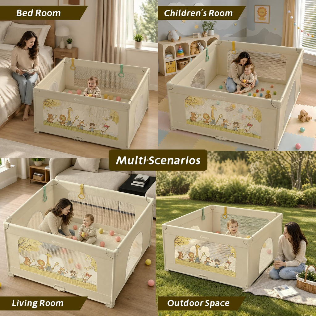 50"x50" Foldable Baby Playpen with Mat T394467