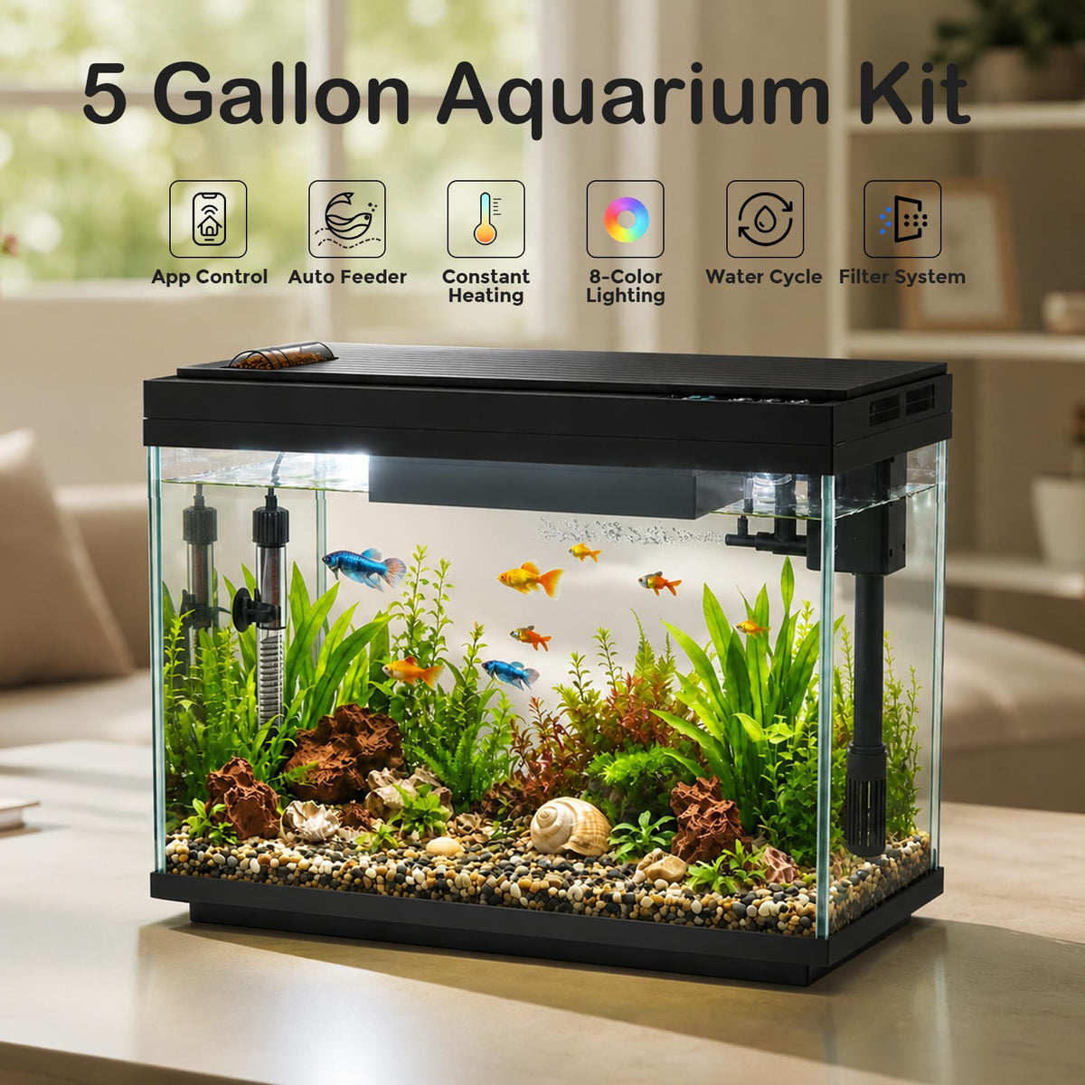 5 Gallon Aquarium Kit Ultra-White Glass I915987