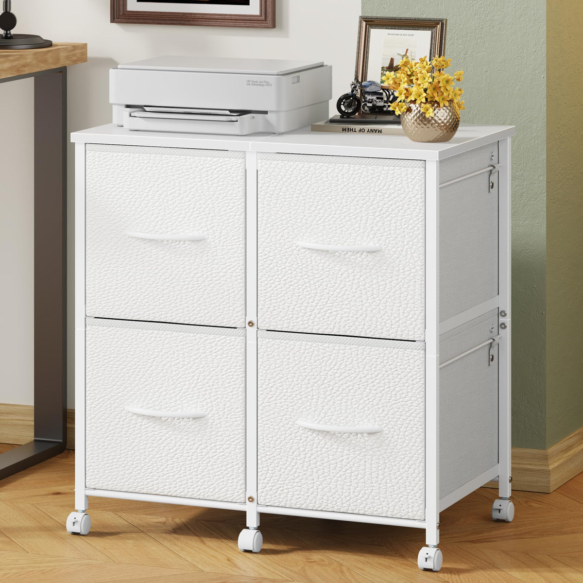 4 Drawer Mobile Lateral File Cabinet H6826