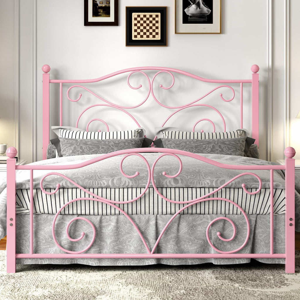 Full Size Metal Bed Frame with Headboard and Footboard M85143