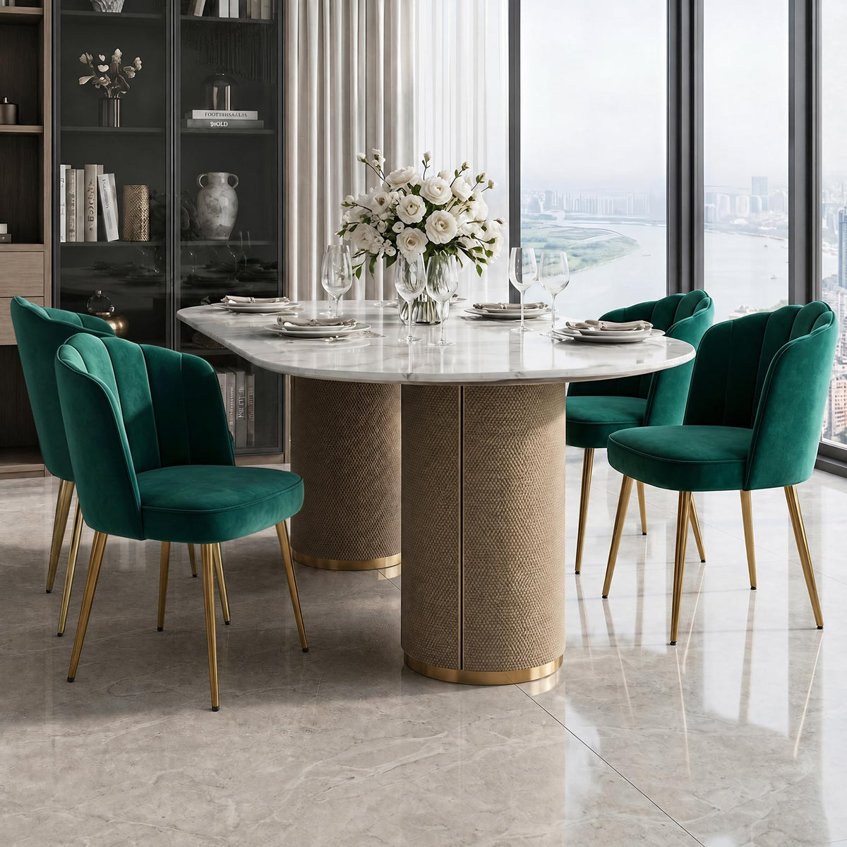 Velvet Dining Chairs Set of 2 Green S364526