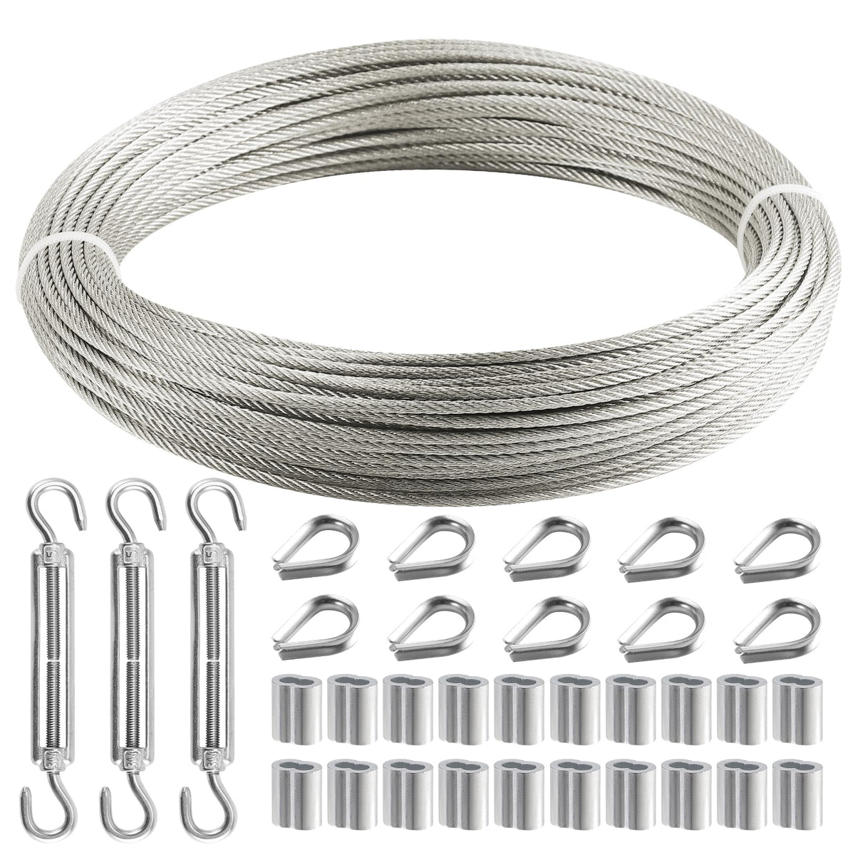 1/8 Inch 120FT Stainless Steel Wire Rope O78682