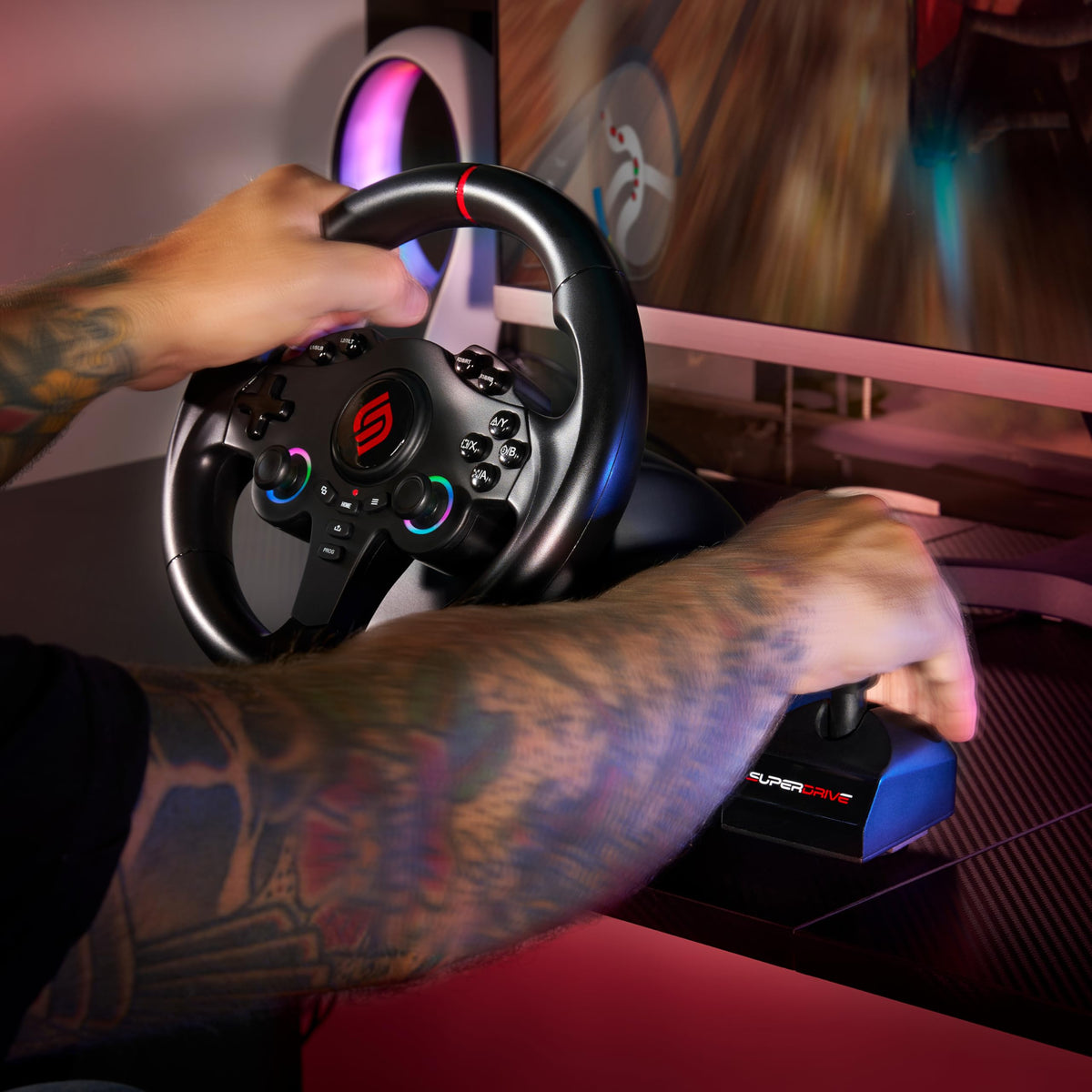 RGB Gaming Steering Wheel U21281