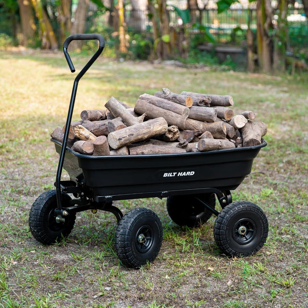 4 Cu.Ft. Poly Yard Dump Cart with 180° Rotating Handle A9041