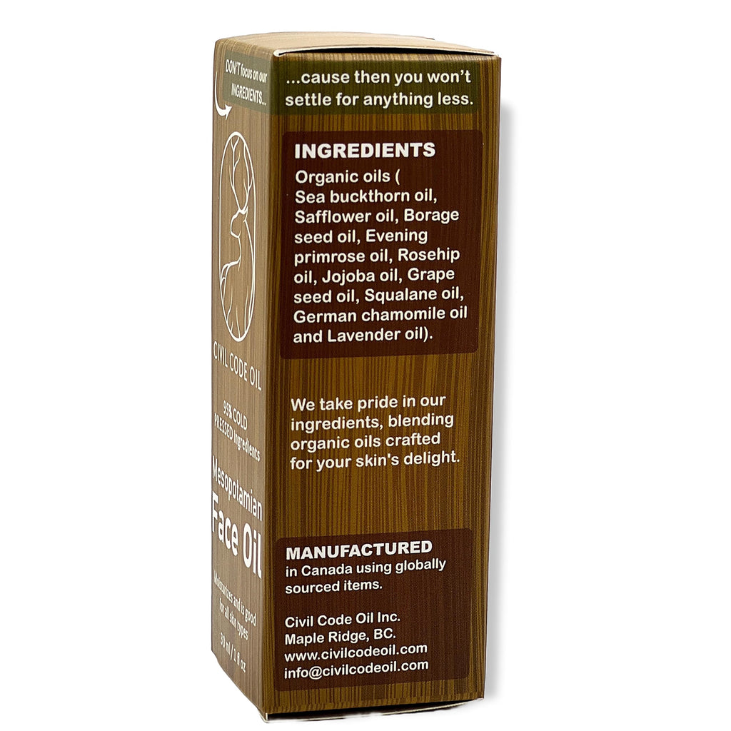 Organic Anti Aging Facial Oil with Sea Buckthorn, Jojoba, Squalane & Lavender 1oz U8693