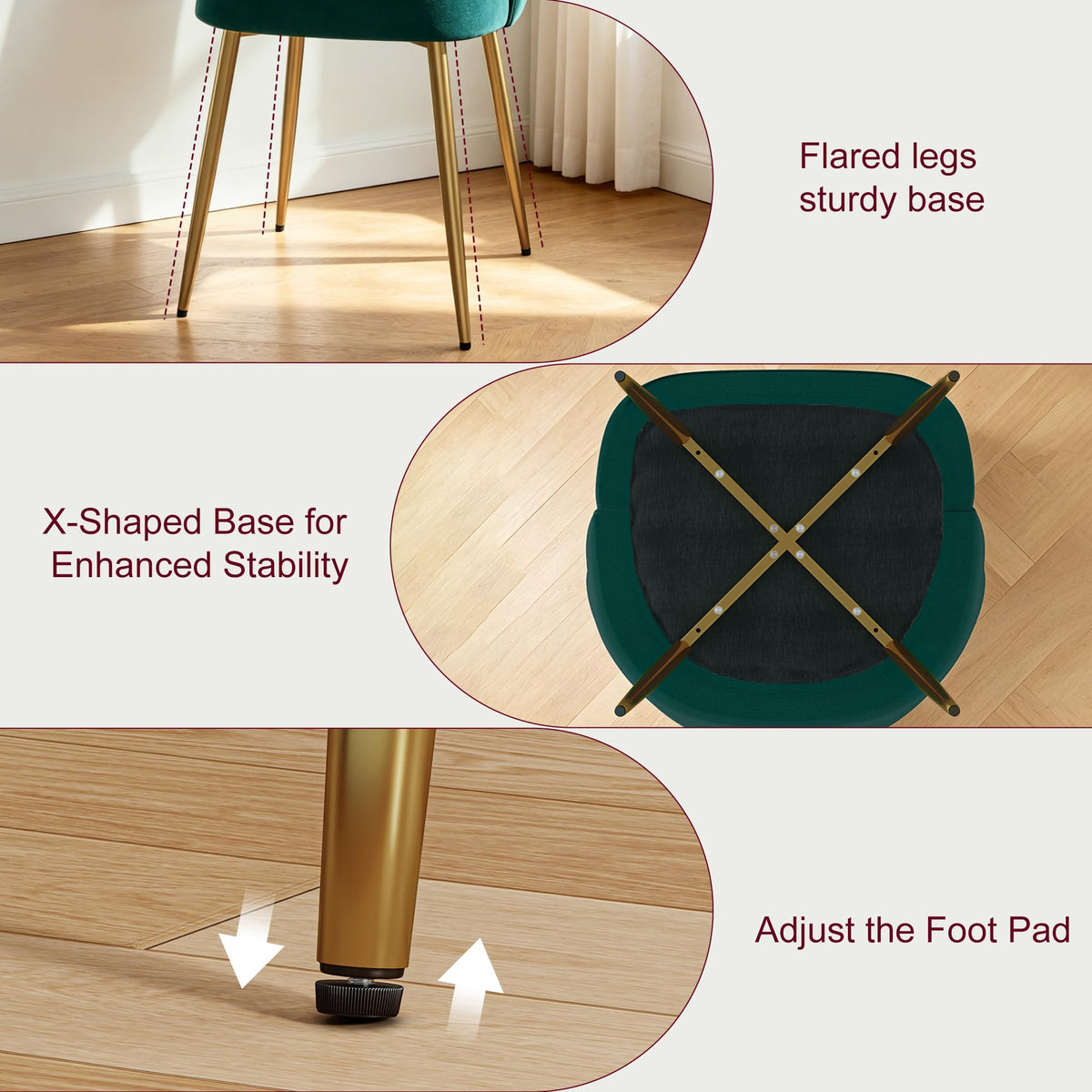 Velvet Dining Chairs Set of 2 Green S364526