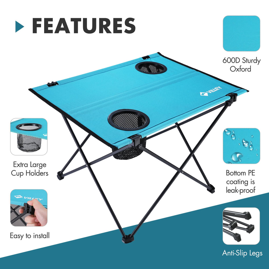 Folding Camping Table with 2 Cup Holders G9491