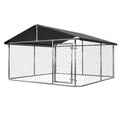 Outdoor Dog Kennel Steel Fence with Secure Lock 78”x 78” U991