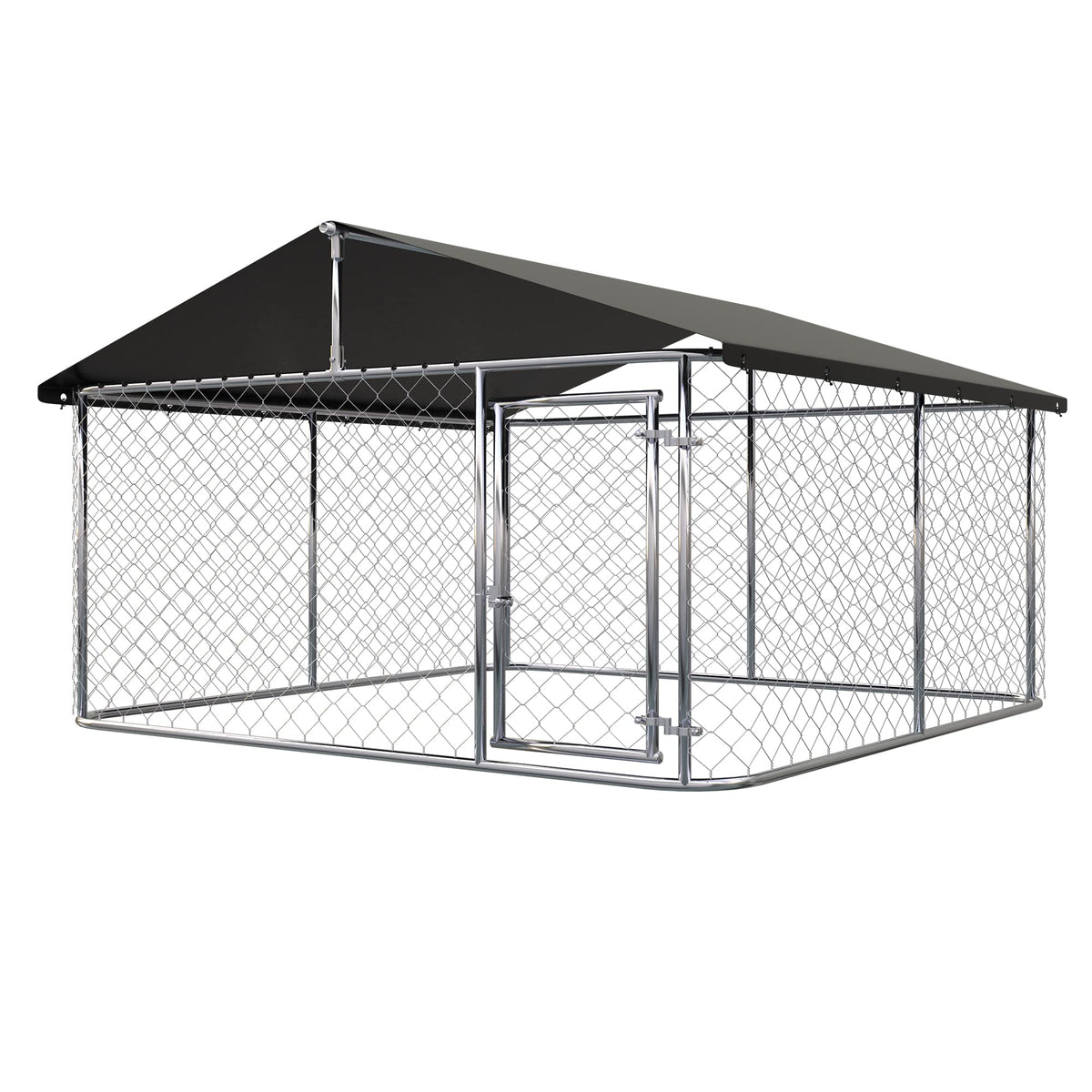 Outdoor Dog Kennel Steel Fence with Secure Lock 78”x 78” U991