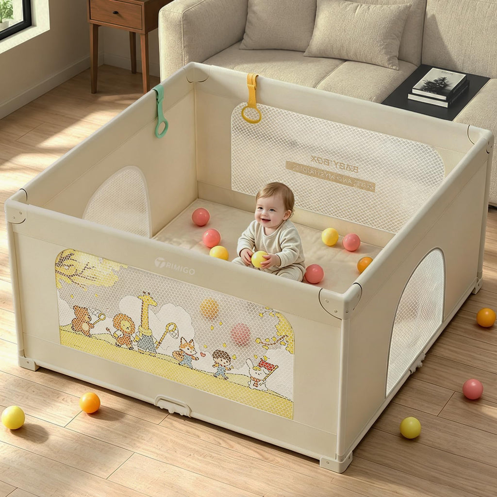 50"x50" Foldable Baby Playpen with Mat T394467