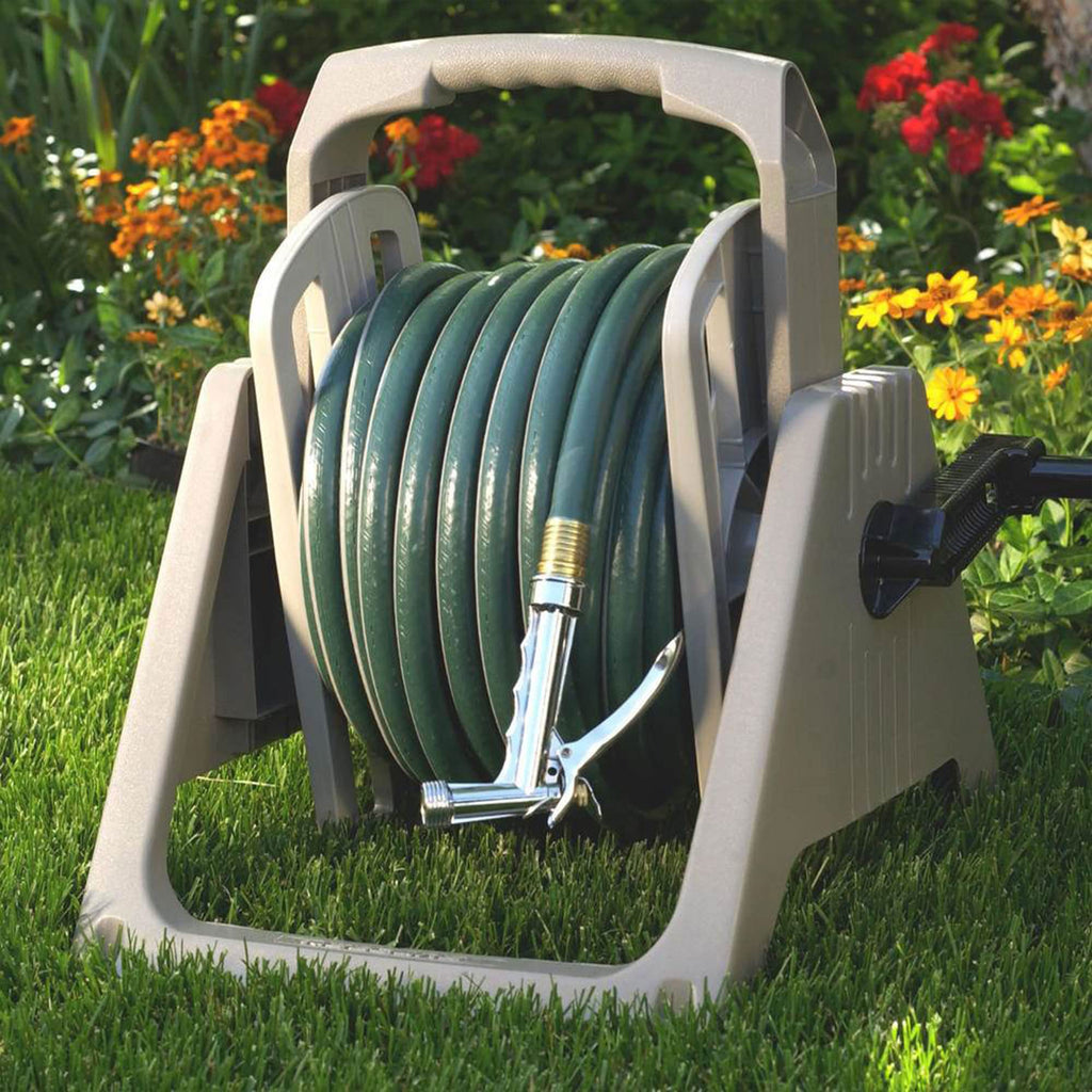 100 ft. Wall Mount Resin Garden Hose Reel with Lid F901