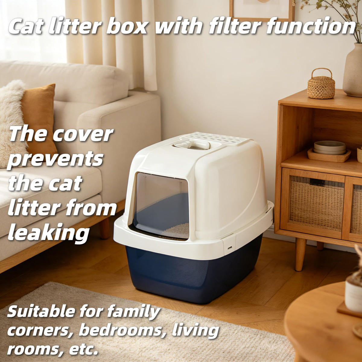 Extra-Large Enclosed Hooded Cat Litter Box A219