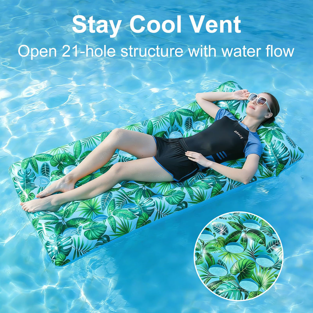 2 Pack Inflatable Pool Lounger with Headrest Drink Holder X621183