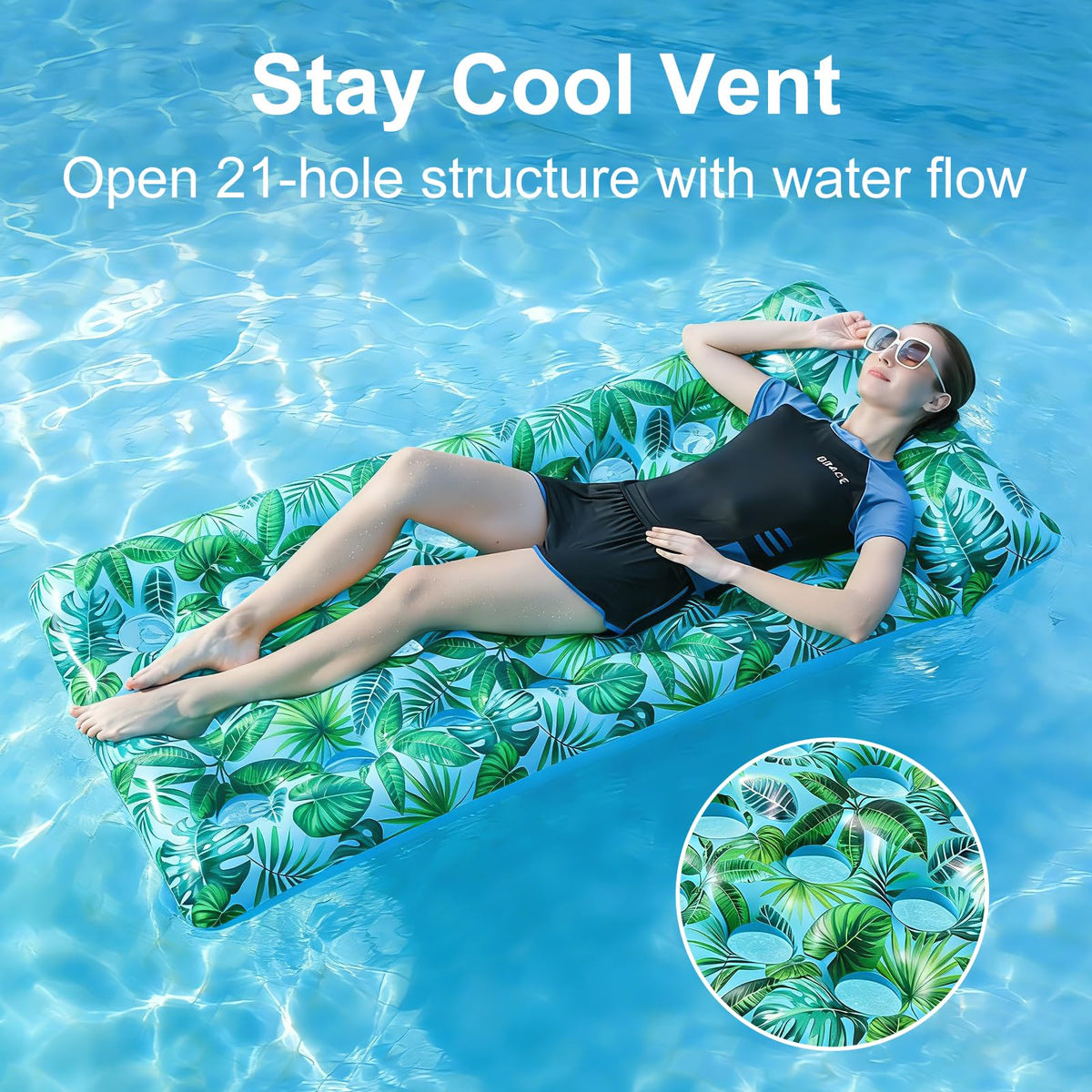2 Pack Inflatable Pool Lounger with Headrest Drink Holder X621183