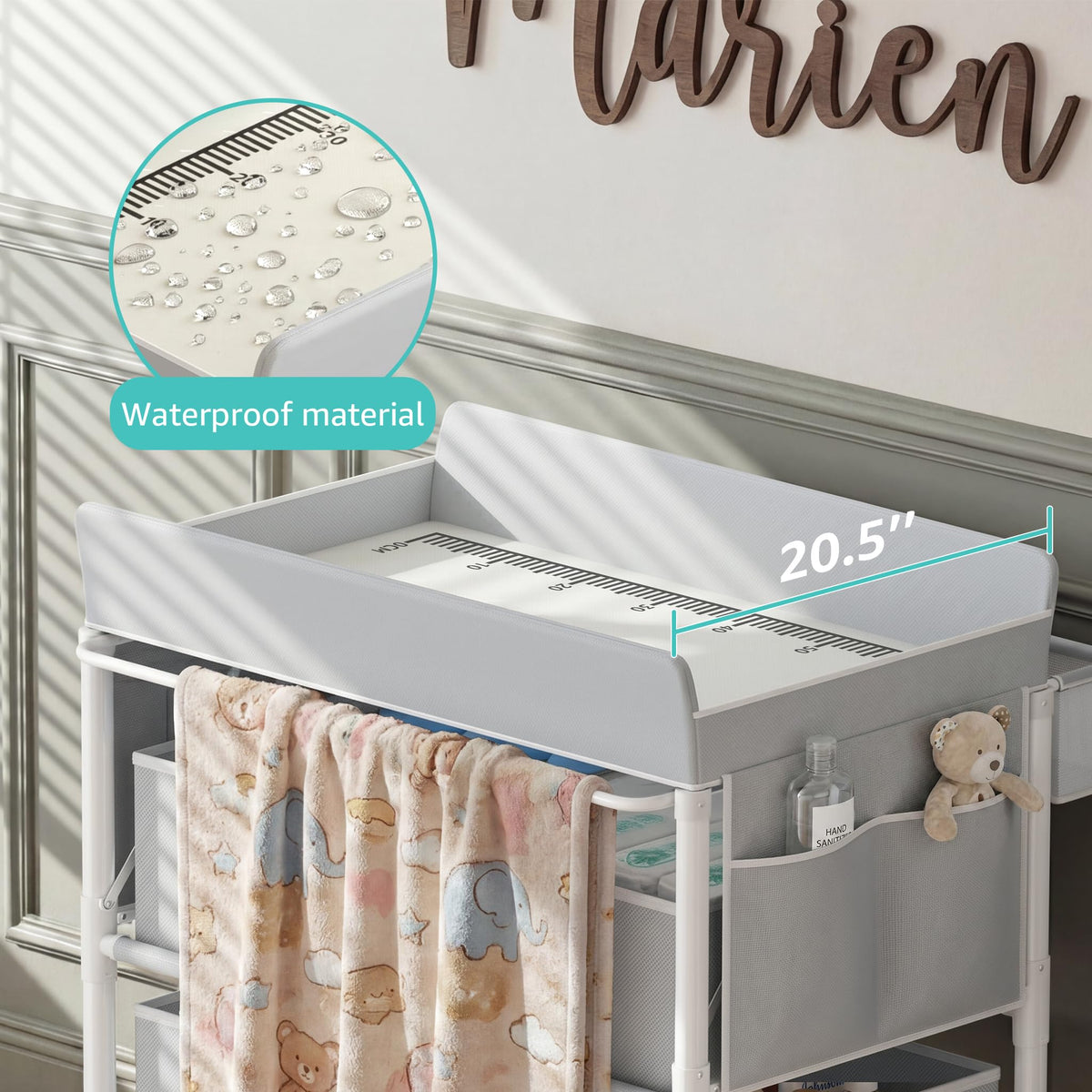 Grey Baby Changing Table with 4 Drawers X597801