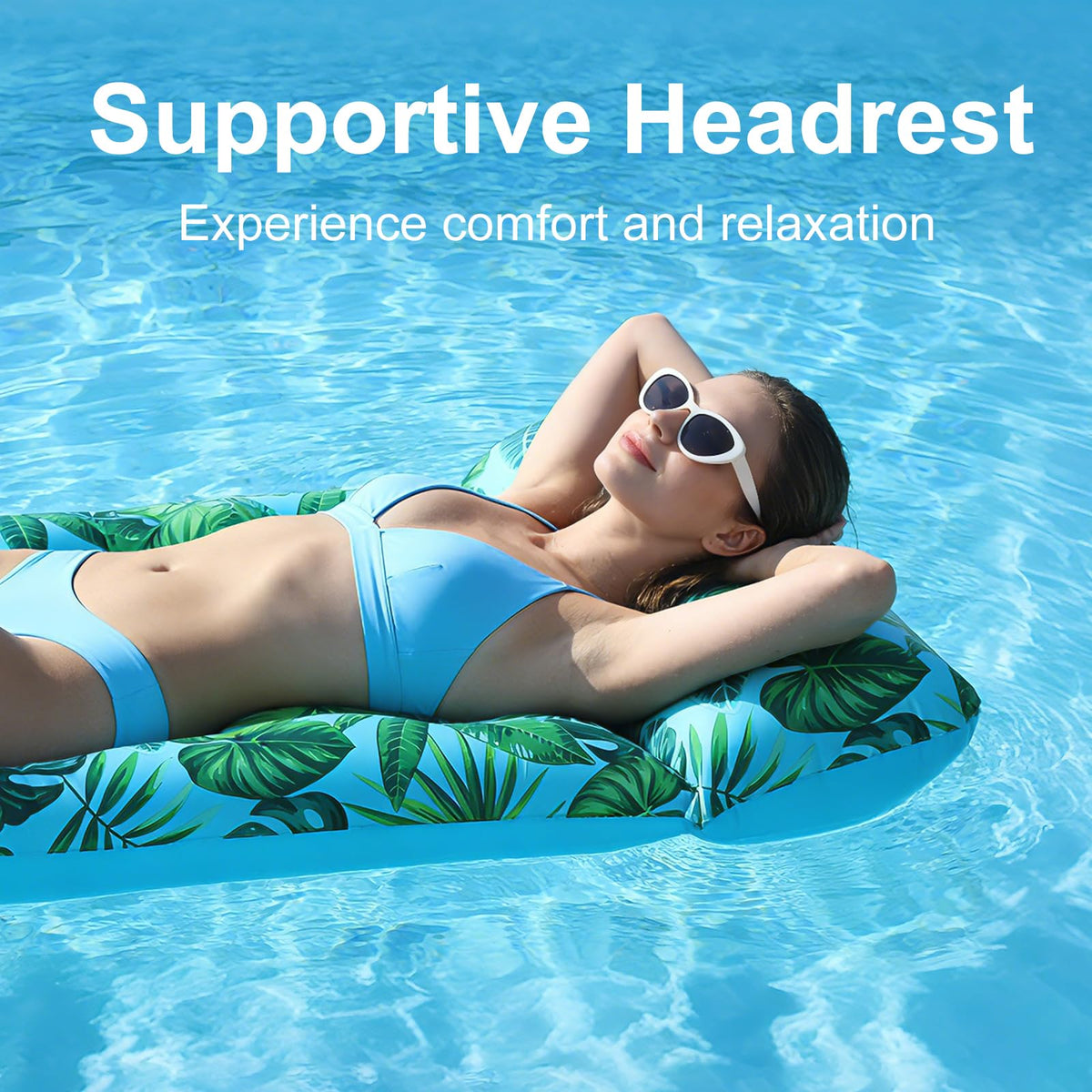 2 Pack Inflatable Pool Lounger with Headrest Drink Holder X621183