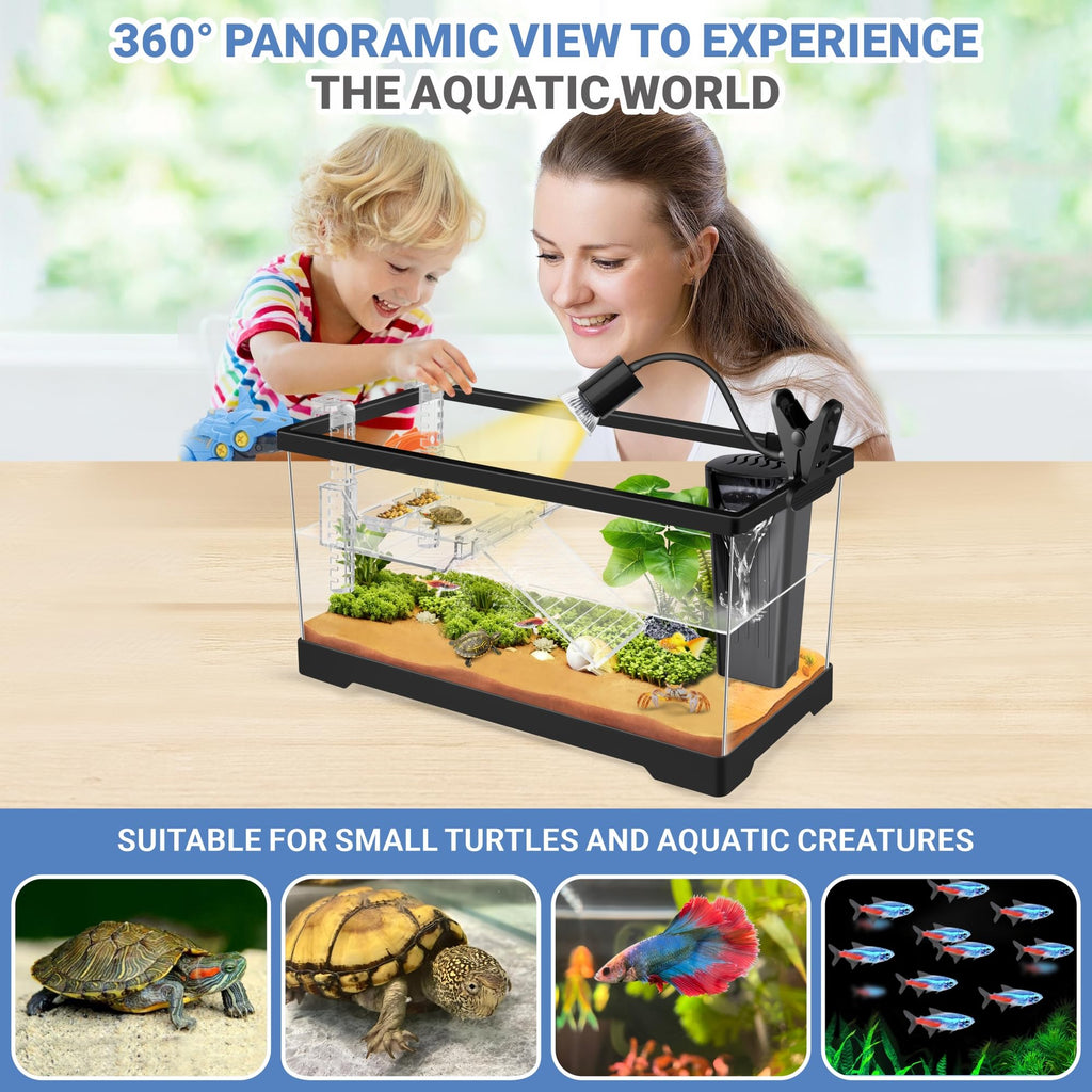 Aquatic Turtle Tank with Lamp and Filter Kit I809