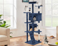 70 Inch Navy Blue Cat Tree Tower with Scratching Post B45005