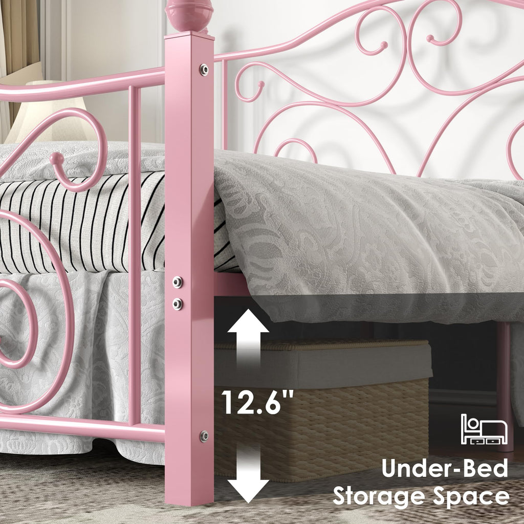 Full Size Metal Bed Frame with Headboard and Footboard M85143