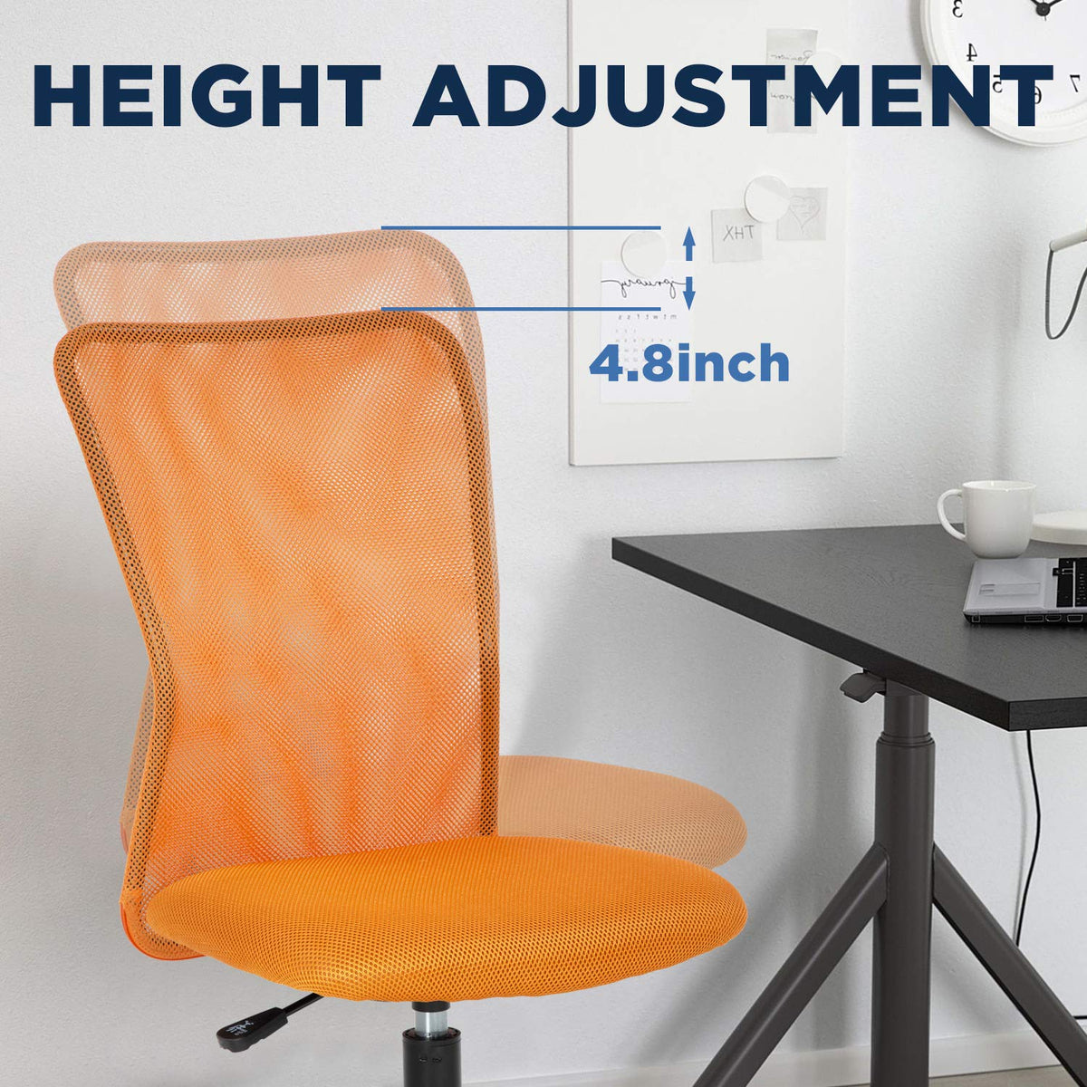Orange Mesh Ergonomic Office Chair T7972