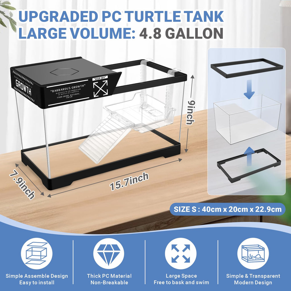 Aquatic Turtle Tank with Lamp and Filter Kit I809
