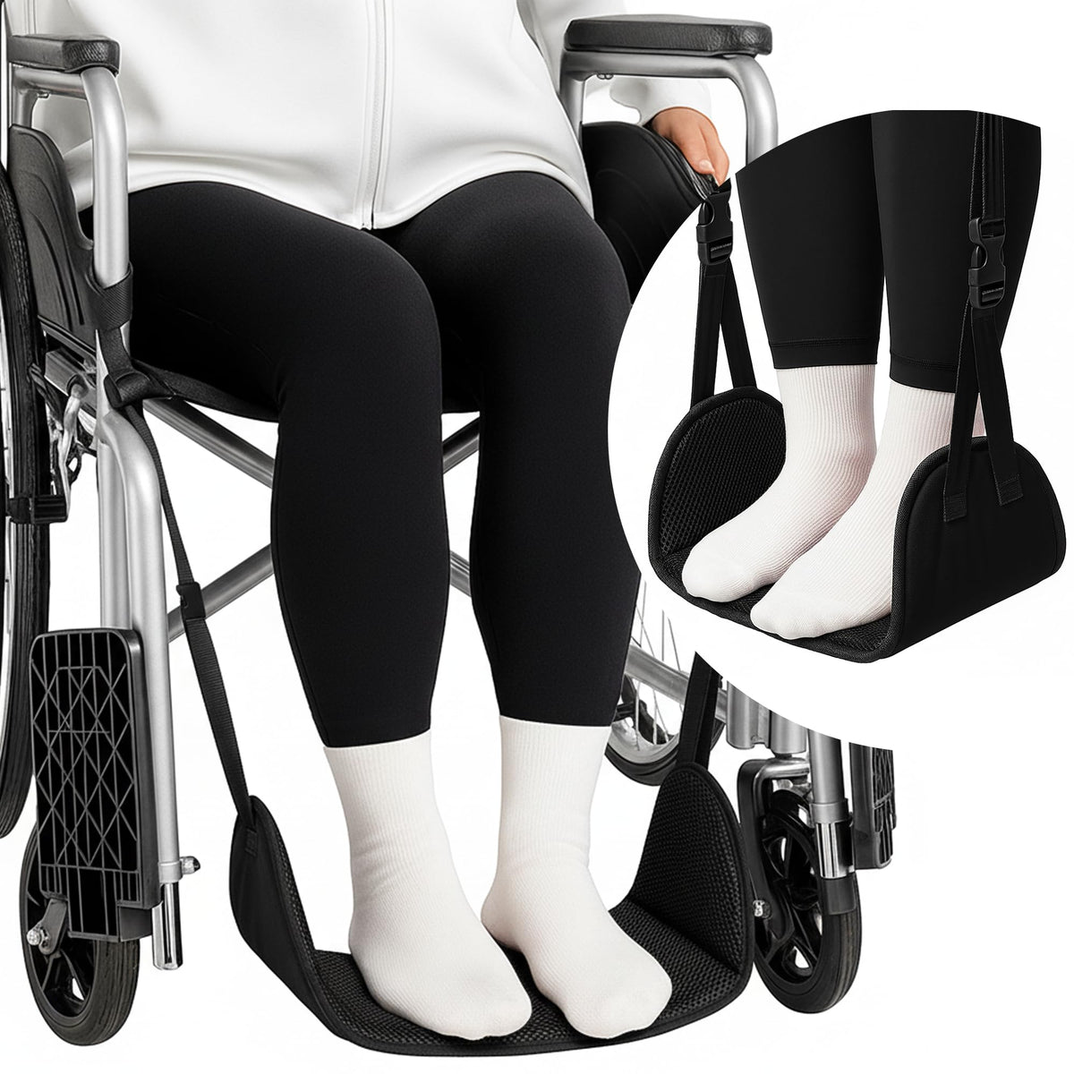 Wheelchair Foot Rest with Adjustable Leg Support B7564