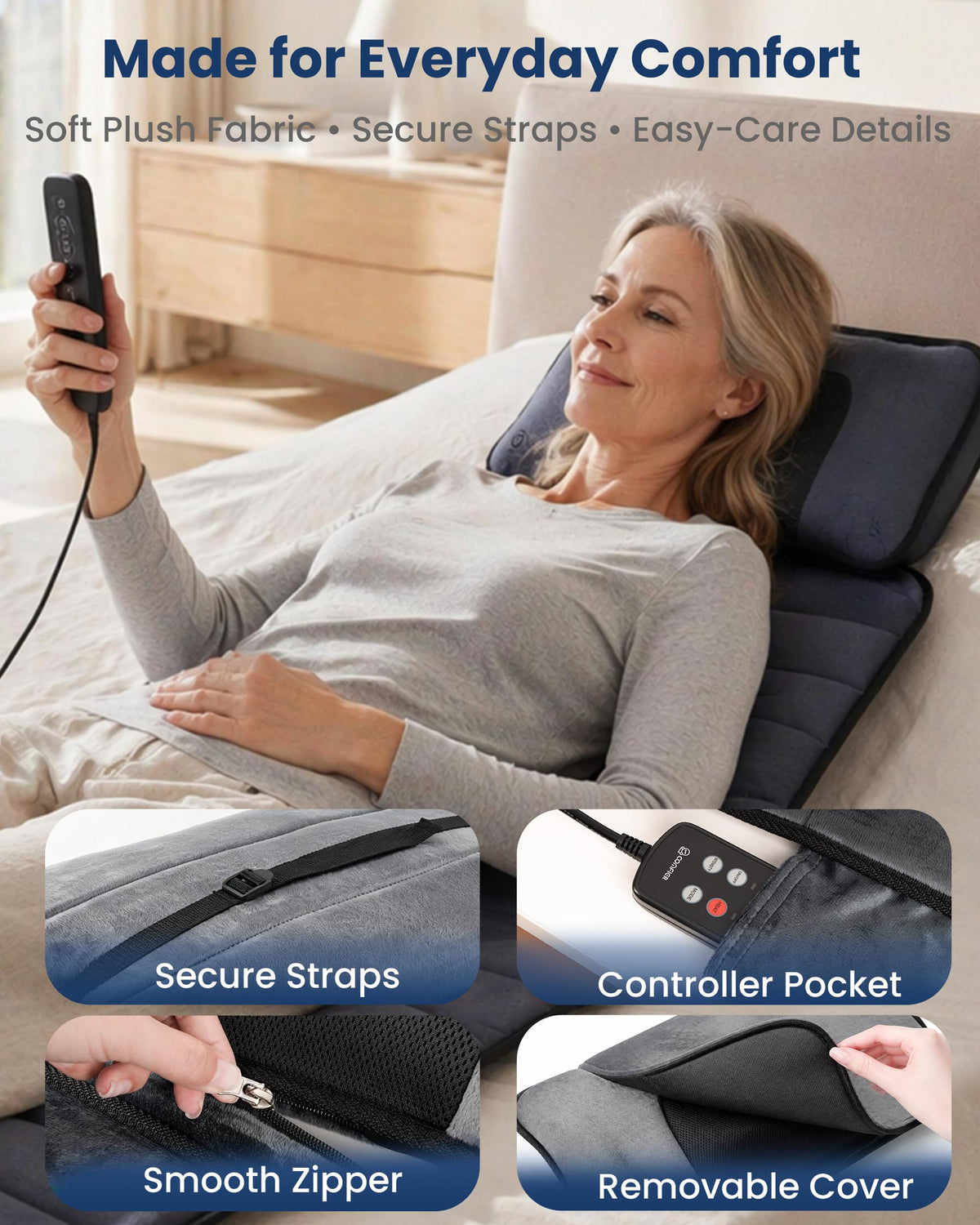 Full Body Massage Mat with Detachable Shiatsu Neck Pillow I9783