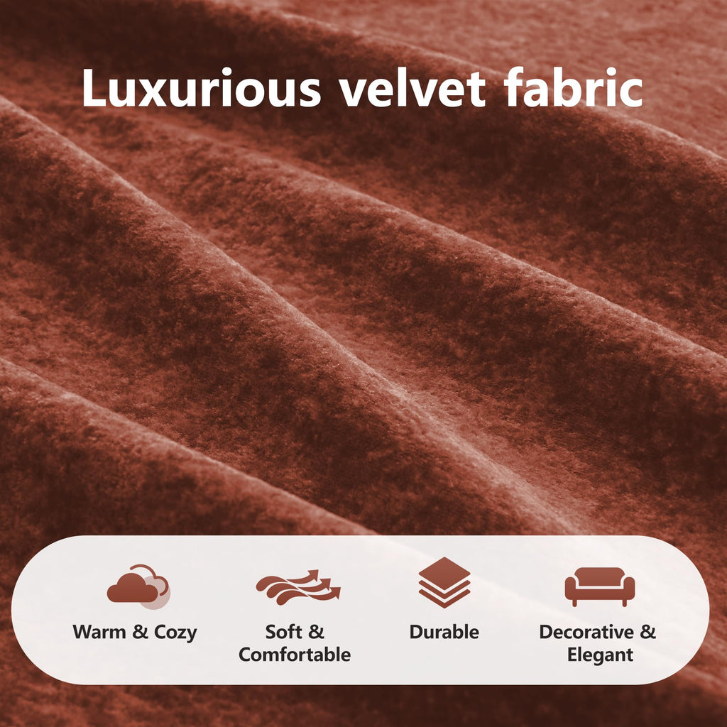 140" Orange Velvet Sofa with Tufted 32D Sponge I828