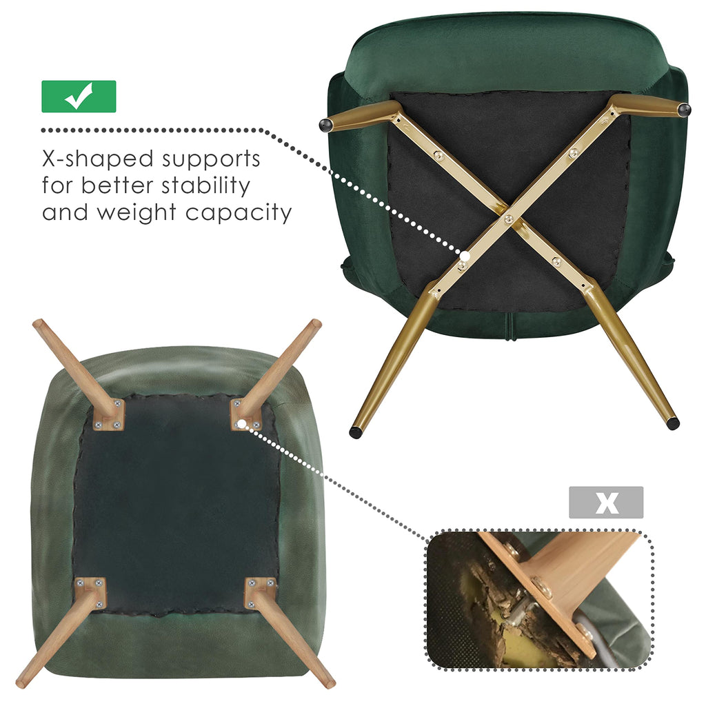 Green Upholstered Accent Chairs Set of 2 U6268