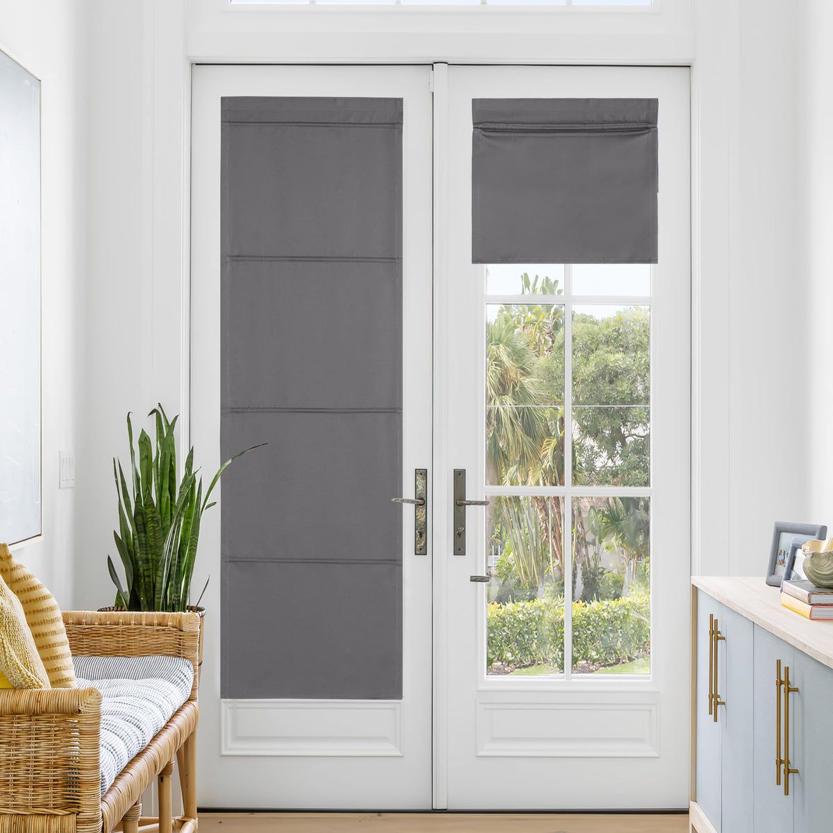 Magnetic Roman Shade Blackout Door Curtain A781520