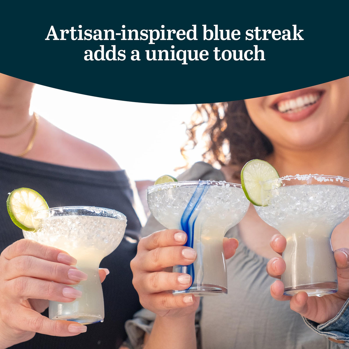 Blue Ribbon Stemless Margarita Glasses Set of 6 S45597