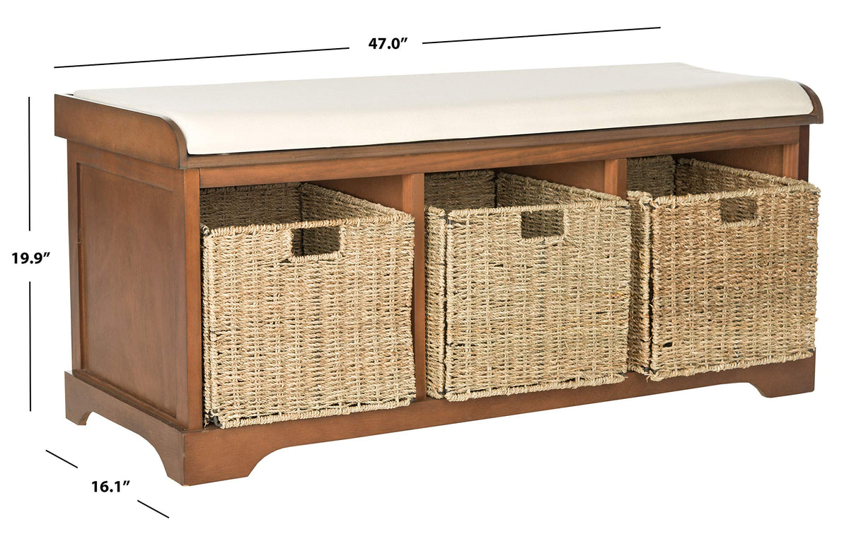 Brown Solid Wood Storage Bench E97800