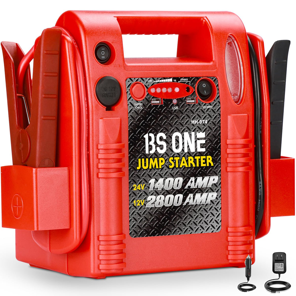 24V / 12V Heavy Duty Jump Starter with USB/DC Output and LED Light N4631