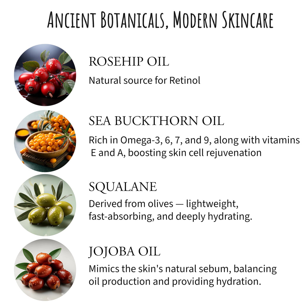 Organic Anti Aging Facial Oil with Sea Buckthorn, Jojoba, Squalane & Lavender 1oz U8693