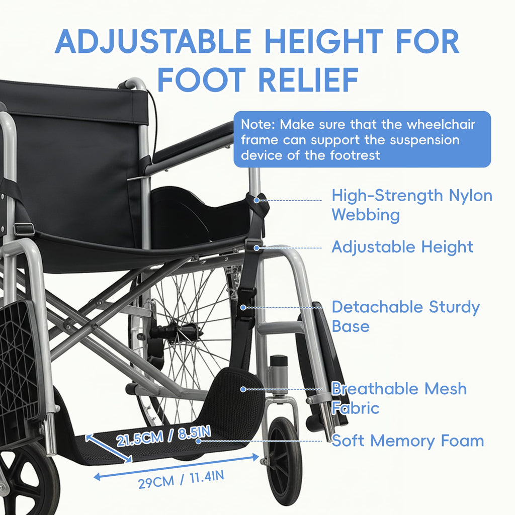 Wheelchair Foot Rest with Adjustable Leg Support B7564