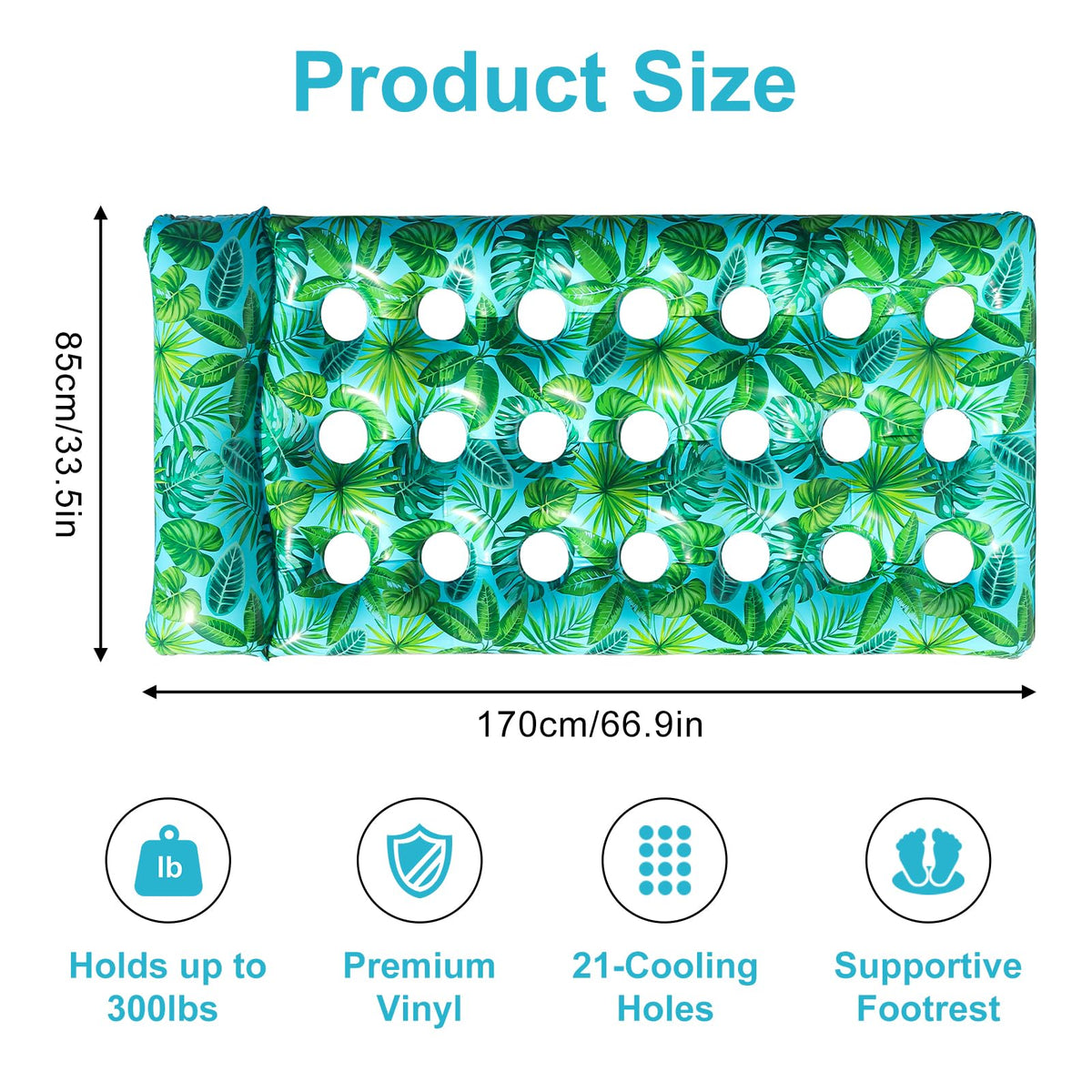 2 Pack Inflatable Pool Lounger with Headrest Drink Holder X621183