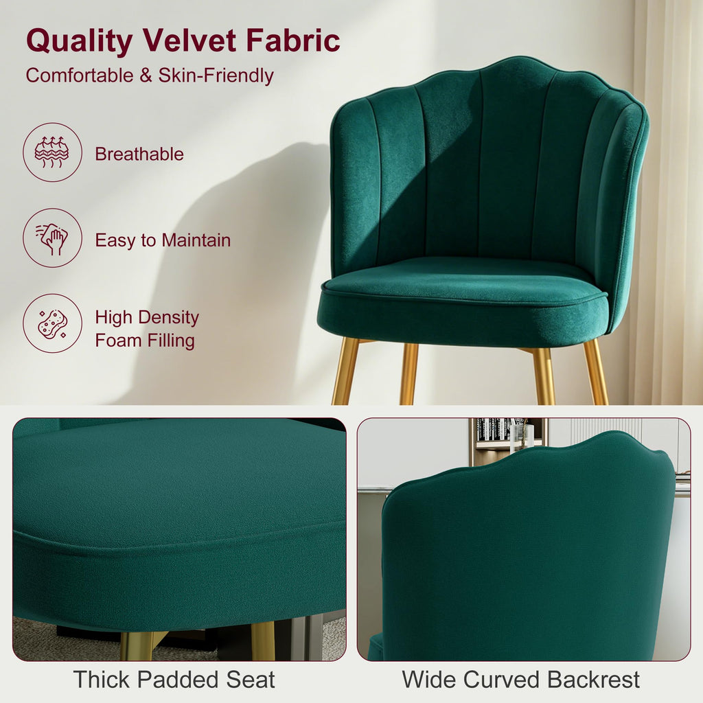 Velvet Dining Chairs Set of 2 Green S364526