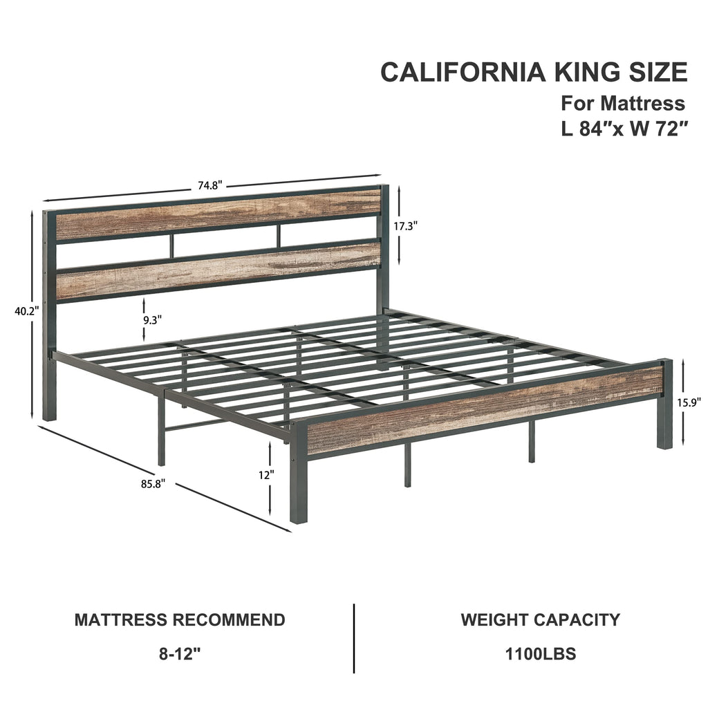 California King Bed Frame with Headboard R4440