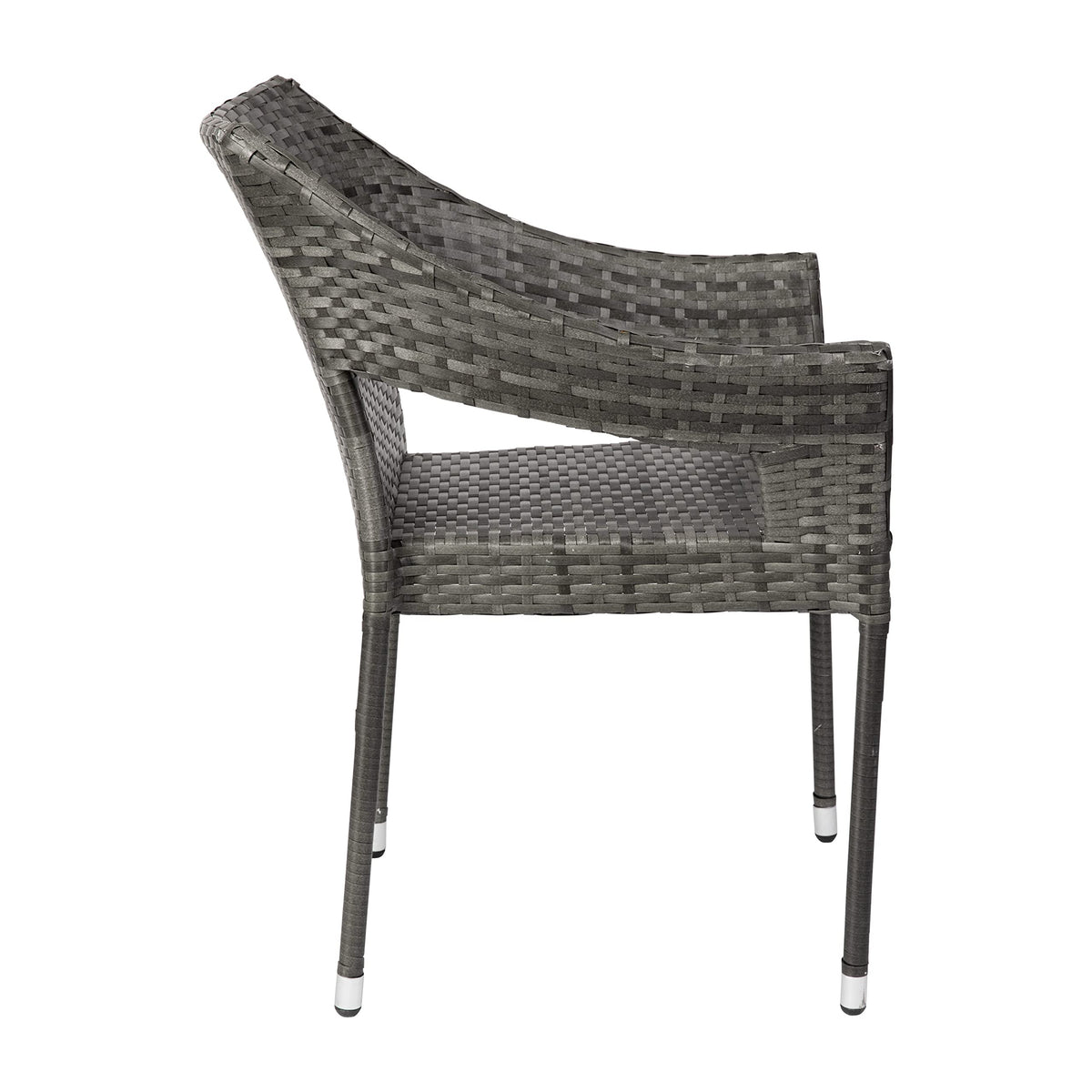 Gray PE Rattan Patio Dining Chair 2-Pack R451